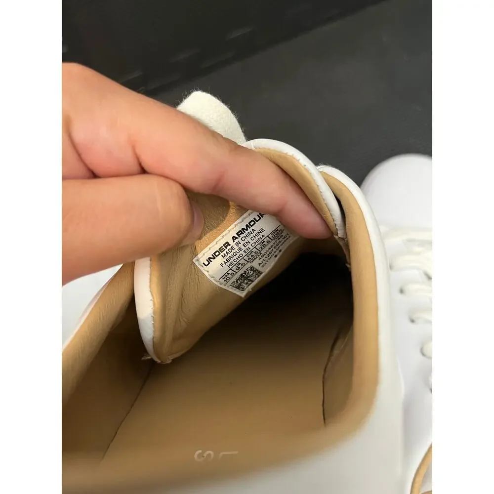 Under Armour White Leather Uas Club Low Sneakers Shoes Size‎ 10.5 Mens